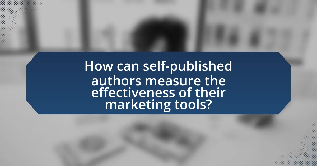 How can self-published authors measure the effectiveness of their marketing tools?