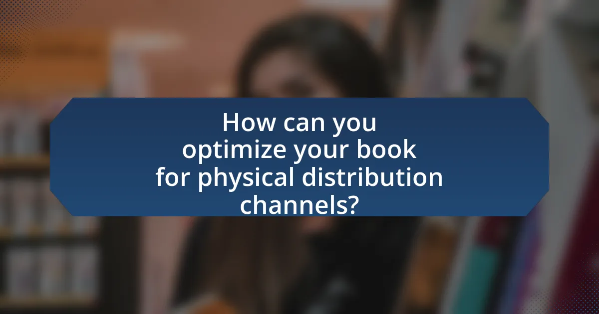 How can you optimize your book for physical distribution channels?